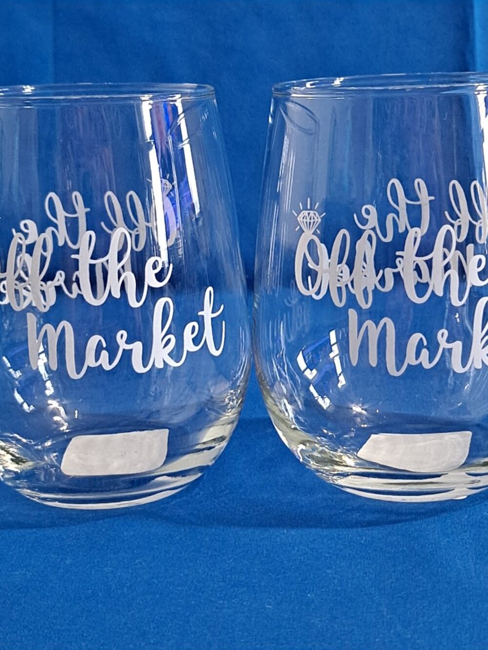 Set 2 New Double Old Fashioned Glasses "OFF THE MARKET" 17 Oz Stemless Wine